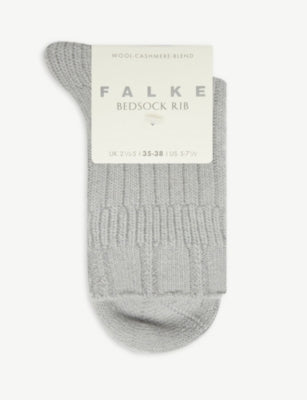 Falke Bedsock Ribbed Knitted Wool-Blend Socks