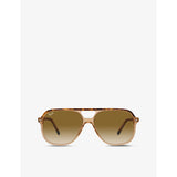 Ray-Ban RB2198 square polarised aviator sunglasses in tortoise, UK version