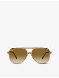 Ray-Ban RB2198 square polarised aviator sunglasses in tortoise, UK version