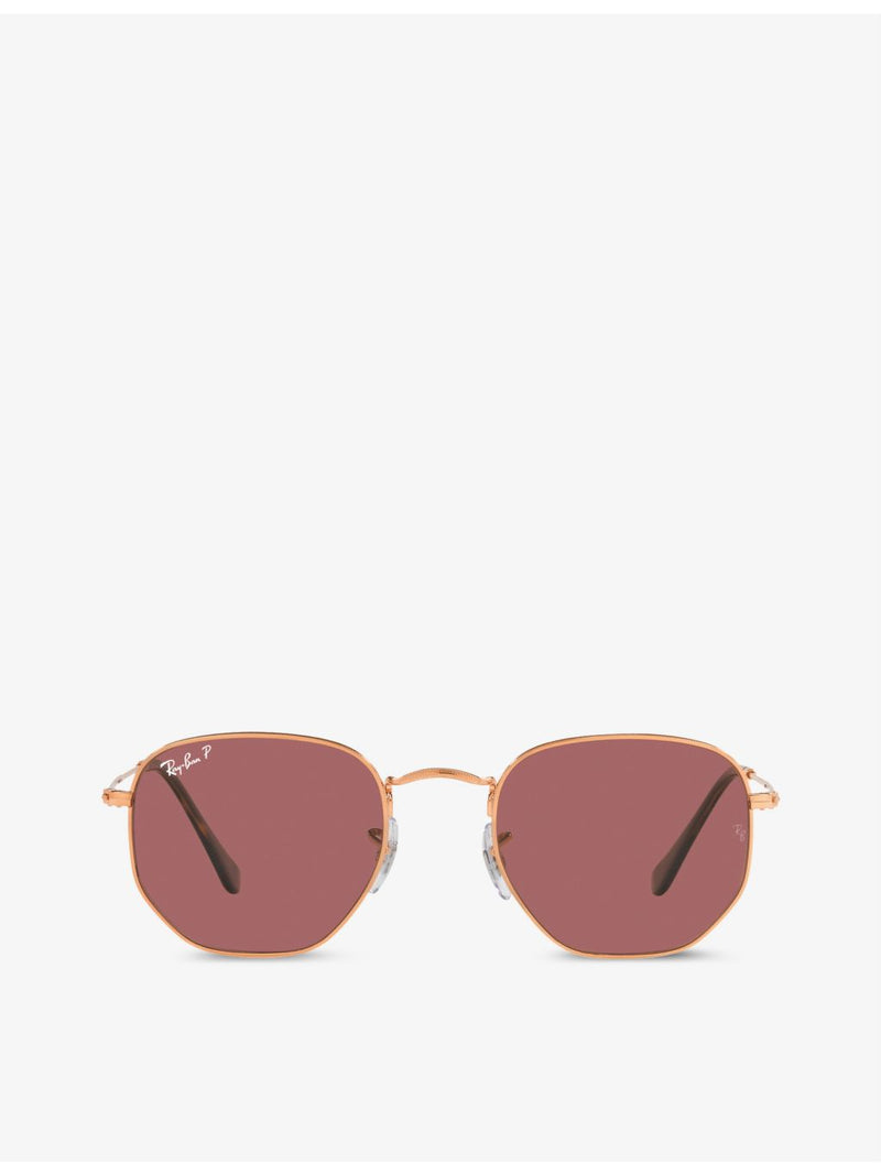 Ray-Ban sunglasses RB3548N hexagonal steel gold-tone - British product