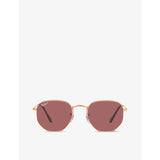 Ray-Ban sunglasses RB3548N hexagonal steel gold-tone - British product