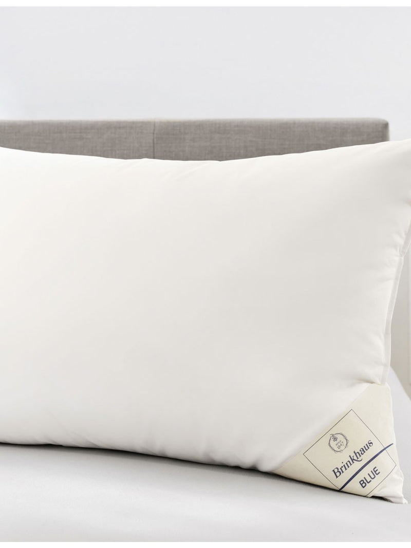 Brinkhause blue cotton and goose down pillow 50x75cm, imported from the UK