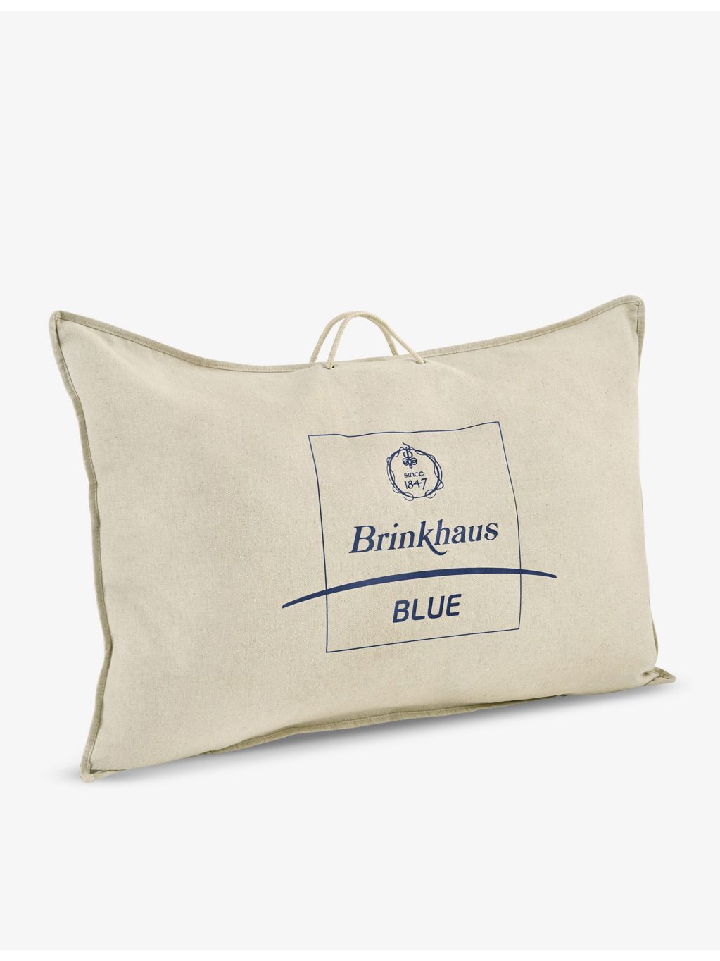 Brinkhause blue cotton and goose down pillow 50x75cm, imported from the UK