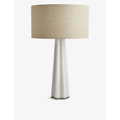 selfridges Soho Home Verano White Quartz and Linen Table Lamp 65cm- Buy online at McGrocer