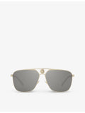 Versace aviator sunglasses with metal frame and polarised lenses (British brand)