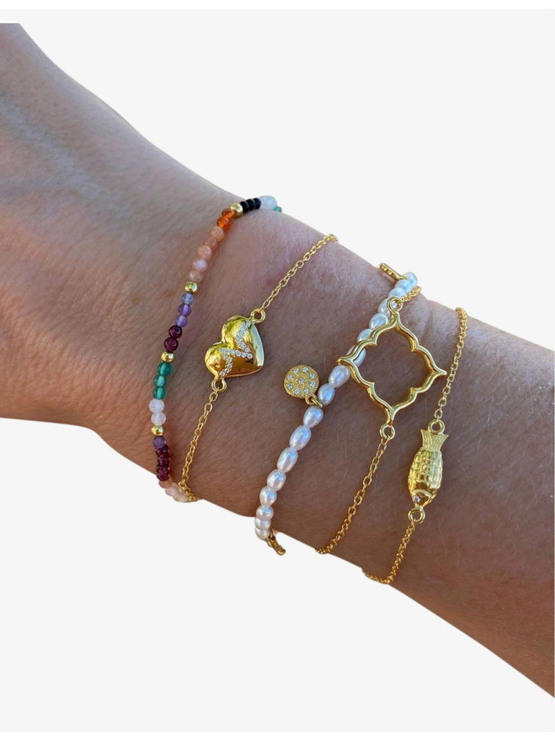 With Love Darling vermeil bracelet with cubic zirconia, imported from the UK