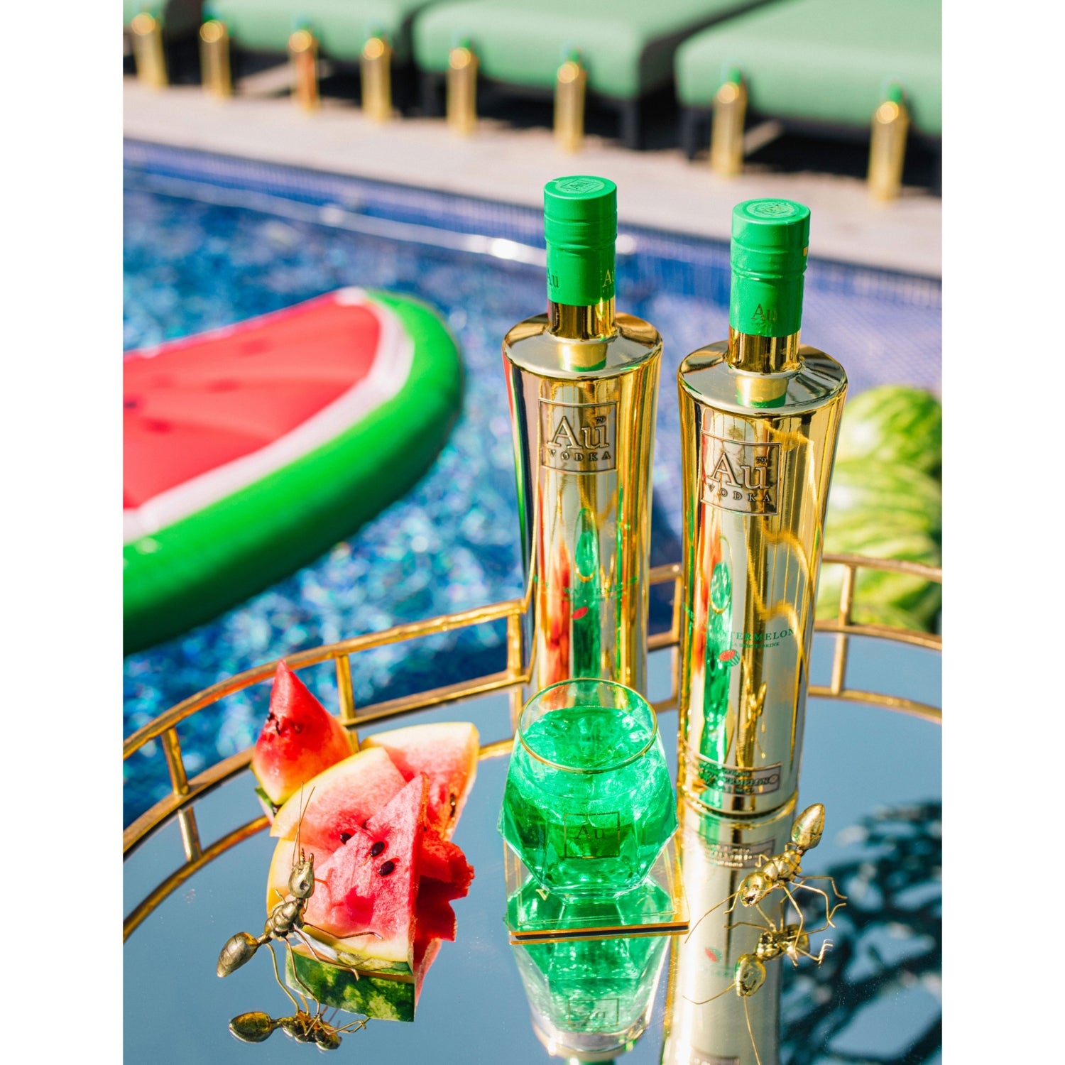 Au green watermelon vodka 700ml - British product