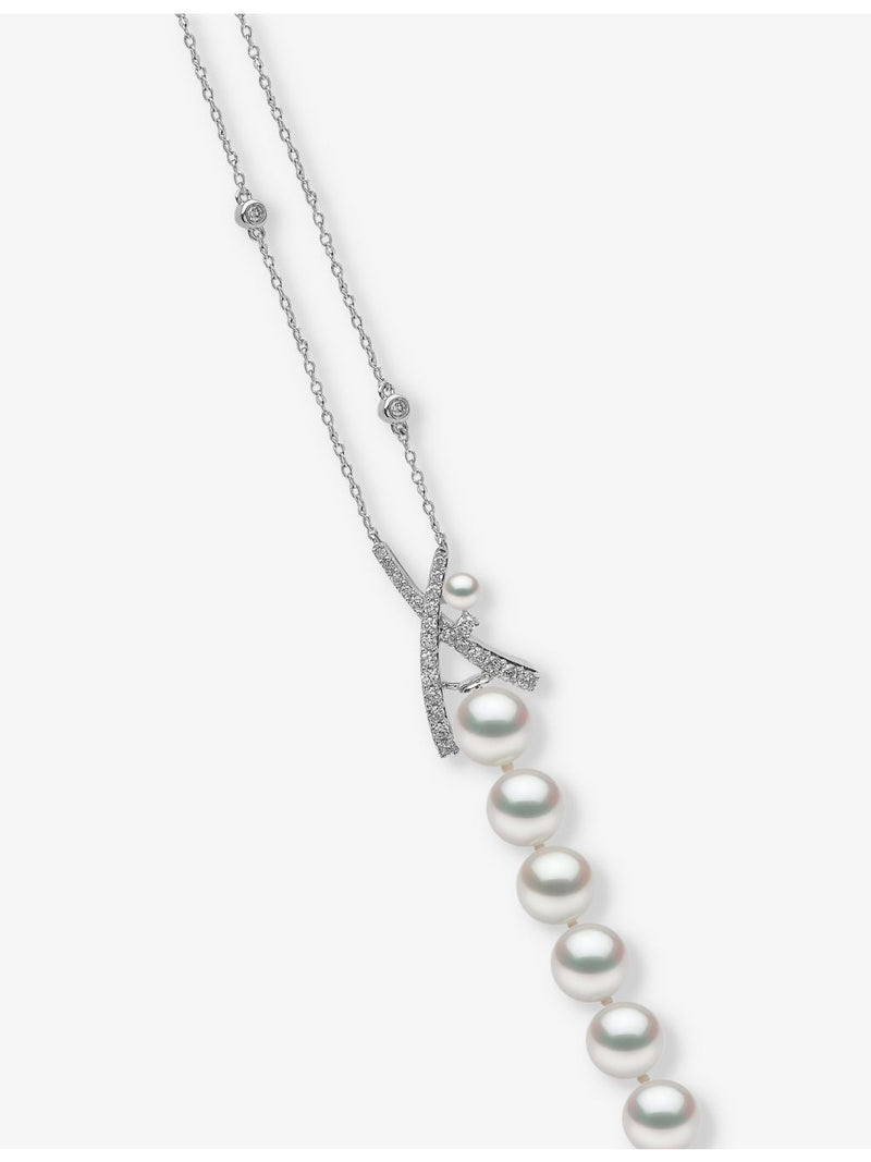 Yoko London Akoya pearl diamond bracelet 18ct white gold (British brand)