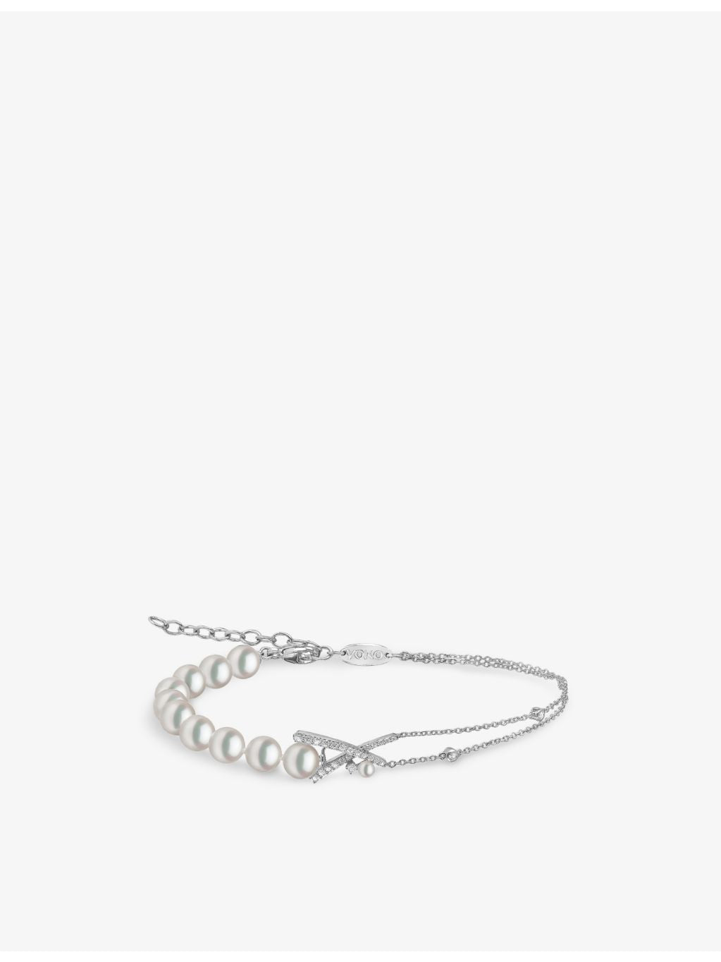 Yoko London Akoya pearl diamond bracelet 18ct white gold (British brand)