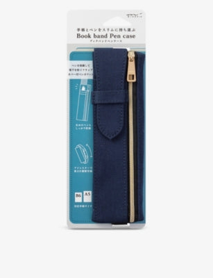 MIDORI Book Band Cotton Canvas Pen Case H18.3cm x W5.5cm x D2cm