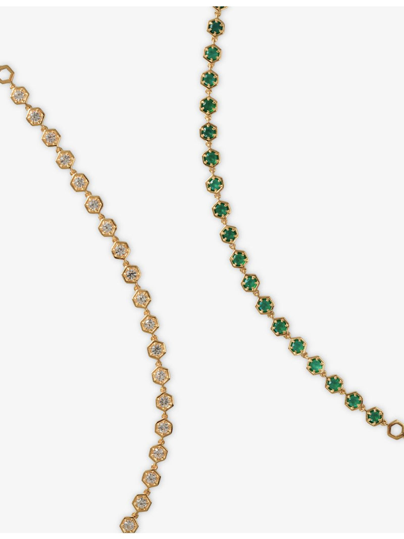 Astley Clarke gold-plated sterling silver green agate tennis bracelet, UK version