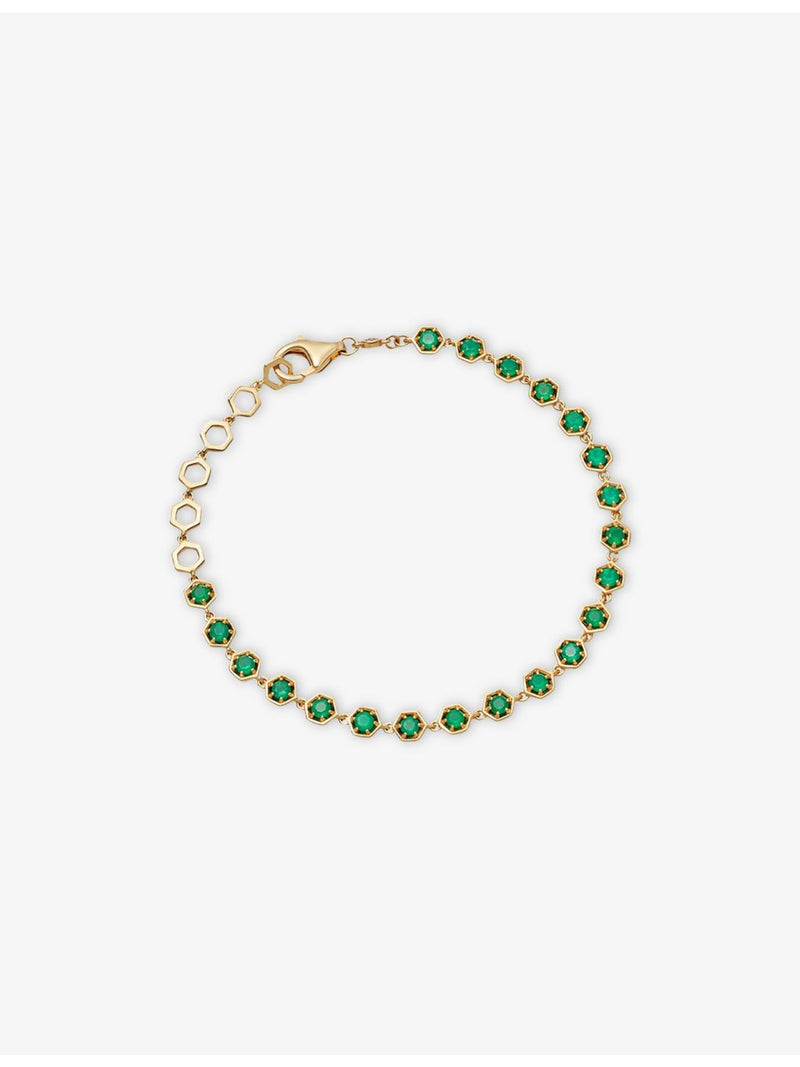 Astley Clarke gold-plated sterling silver green agate tennis bracelet, UK version