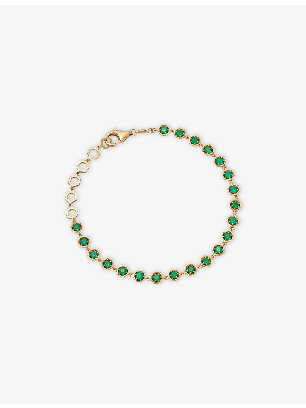 Astley Clarke gold-plated sterling silver green agate tennis bracelet, UK version