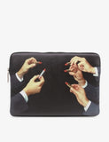 Seletti lipstick-print laptop case 34cm x 25cm, imported from the UK