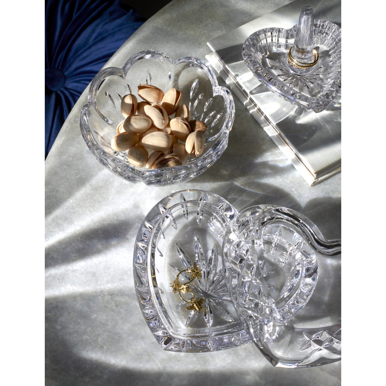 Waterford crystal ring holder heart-shaped 7.6cm, UK version