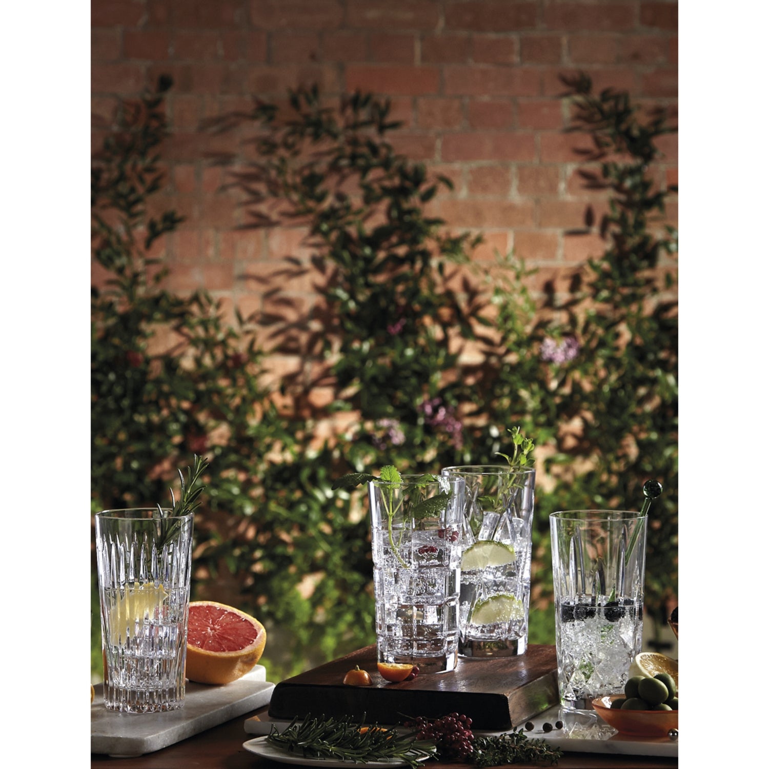 Waterford Gin Journeys engraved crystal glasses, set of four (British brand)