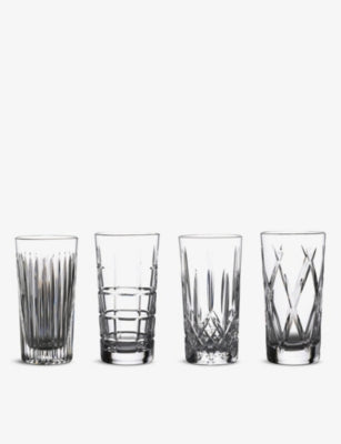 Waterford Gin Journeys engraved crystal glasses, set of four (British brand)