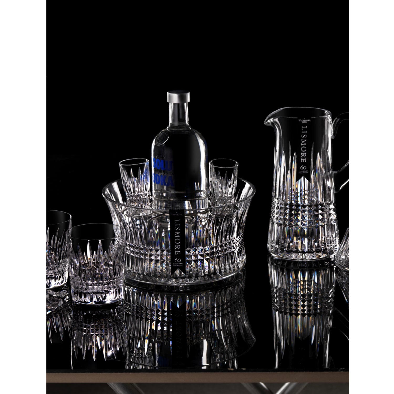 Waterford Lismore diamond crystal vodka set, imported from the UK