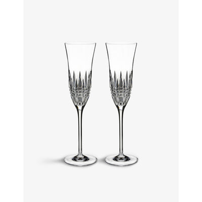 selfridges Waterford Lismore Diamond Essence Crystal Champagne Flutes Set of Two 236ml- Buy online at McGrocer