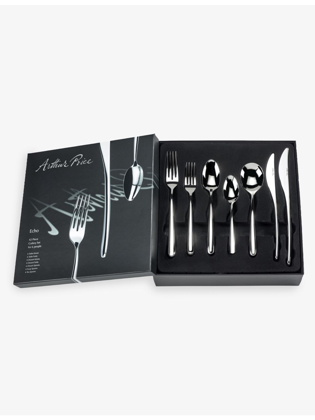Arthur Price Echo stainless steel cutlery set 42-piece - British product