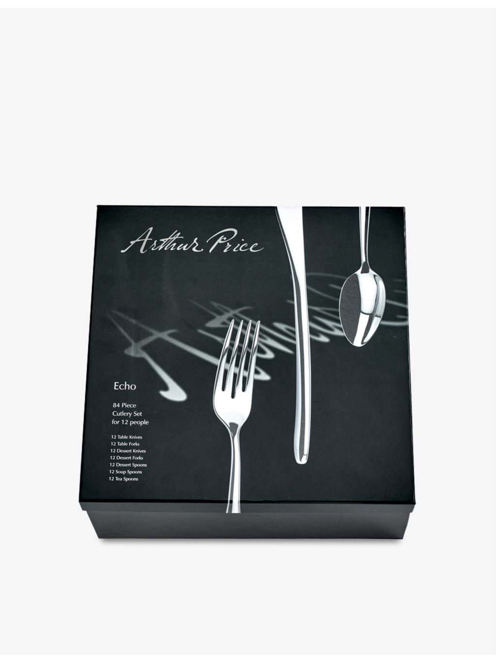 Arthur Price Signature Echo stainless steel 84-piece cutlery set, UK version