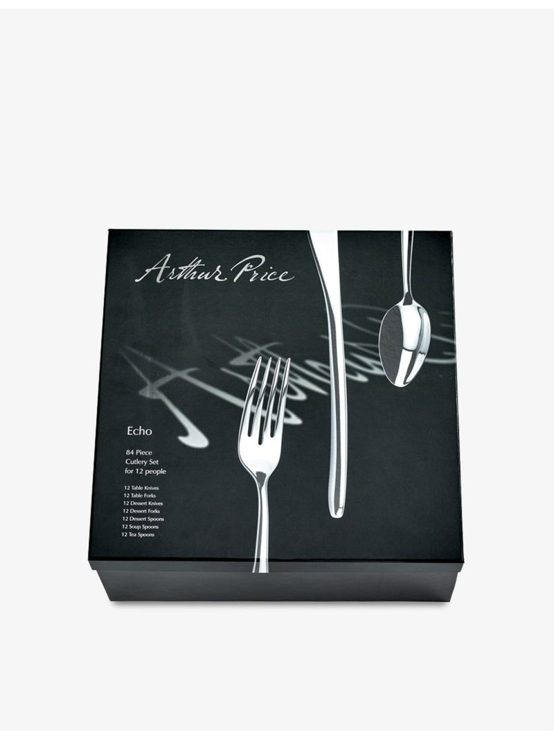 Arthur Price Signature Echo stainless steel 84-piece cutlery set, UK version