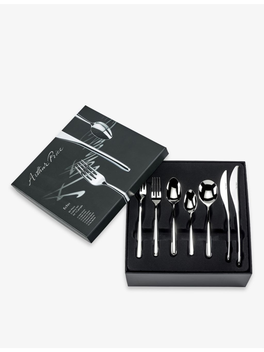 Arthur Price Signature Echo stainless steel 84-piece cutlery set, UK version