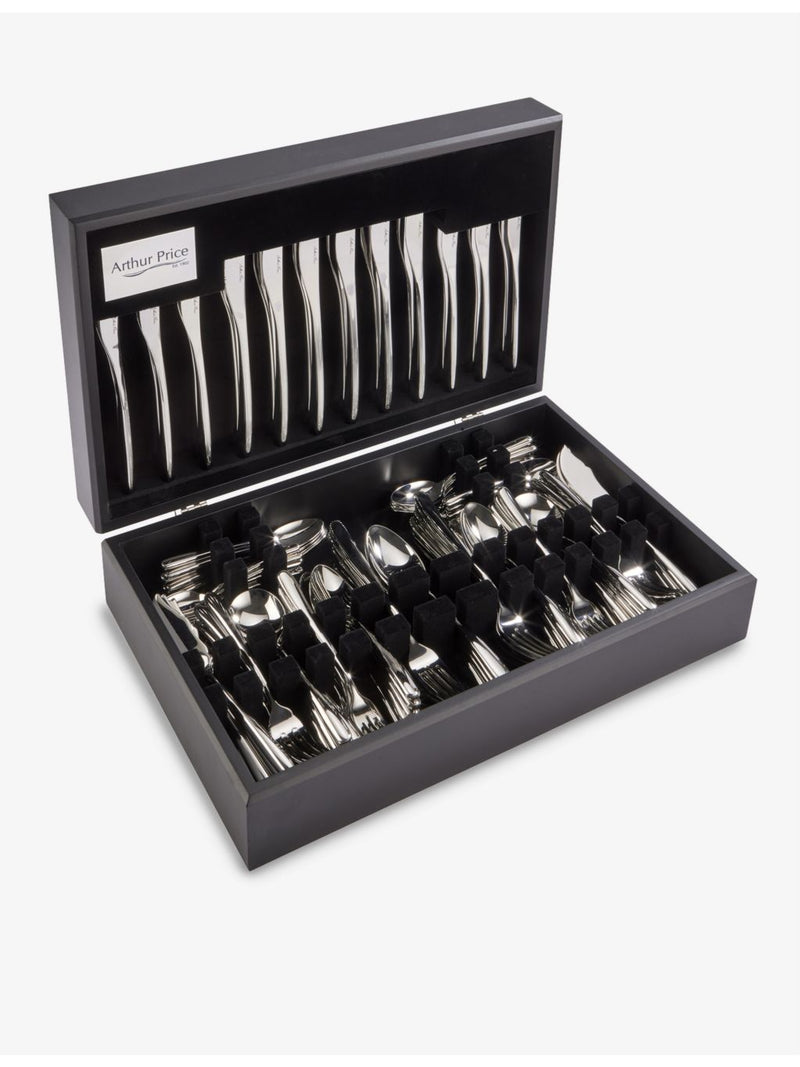 Arthur Price Signature Echo stainless steel cutlery set 124-piece (British brand)