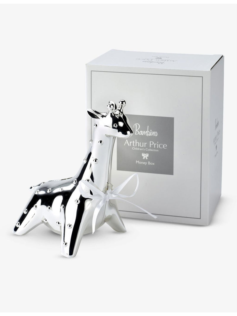 Arthur Price silver-plated giraffe money box 14.5cm, imported from the UK