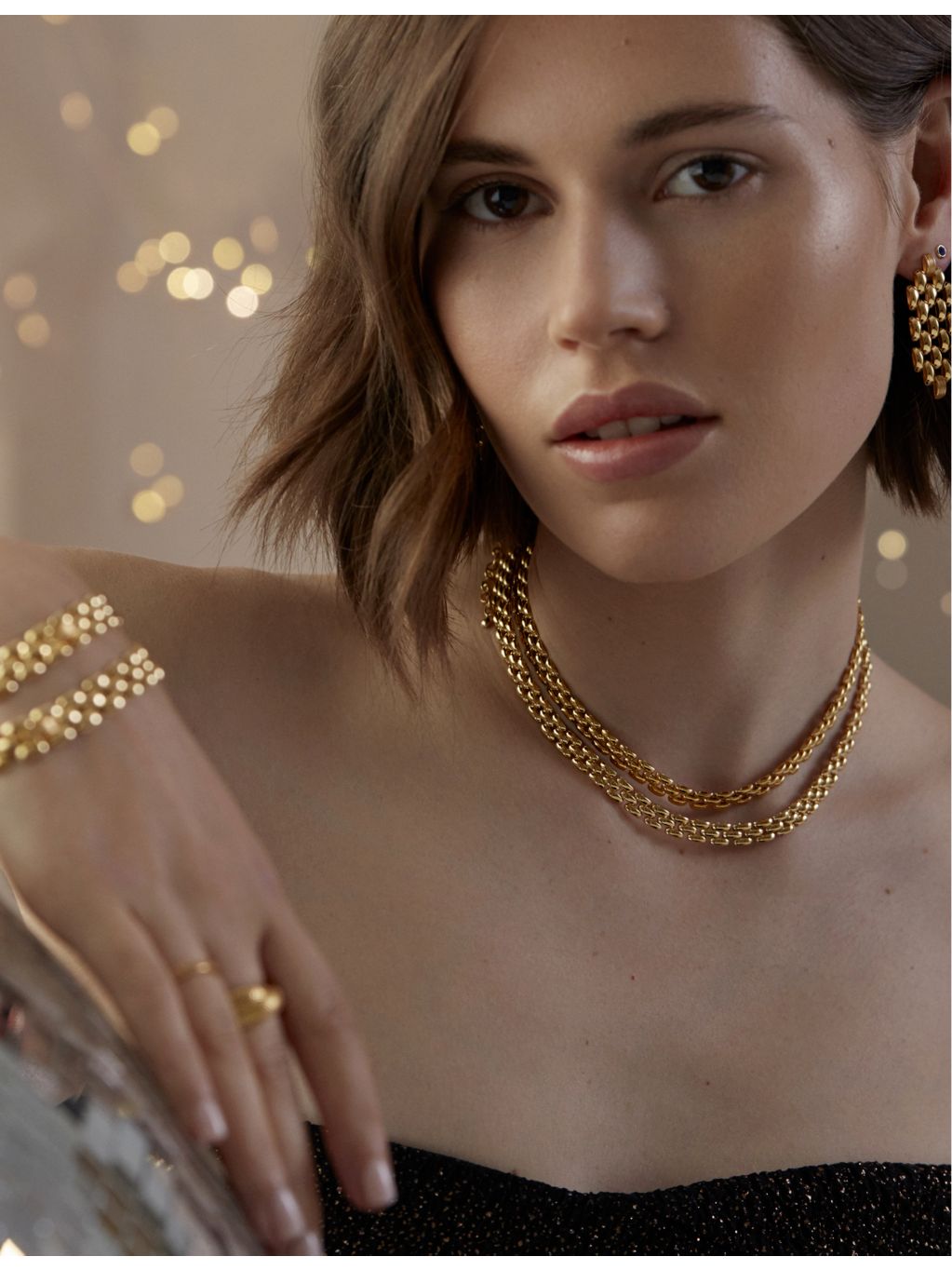 Monica Vinader heirloom 18ct gold-plated vermeil bracelet 19cm (British brand)