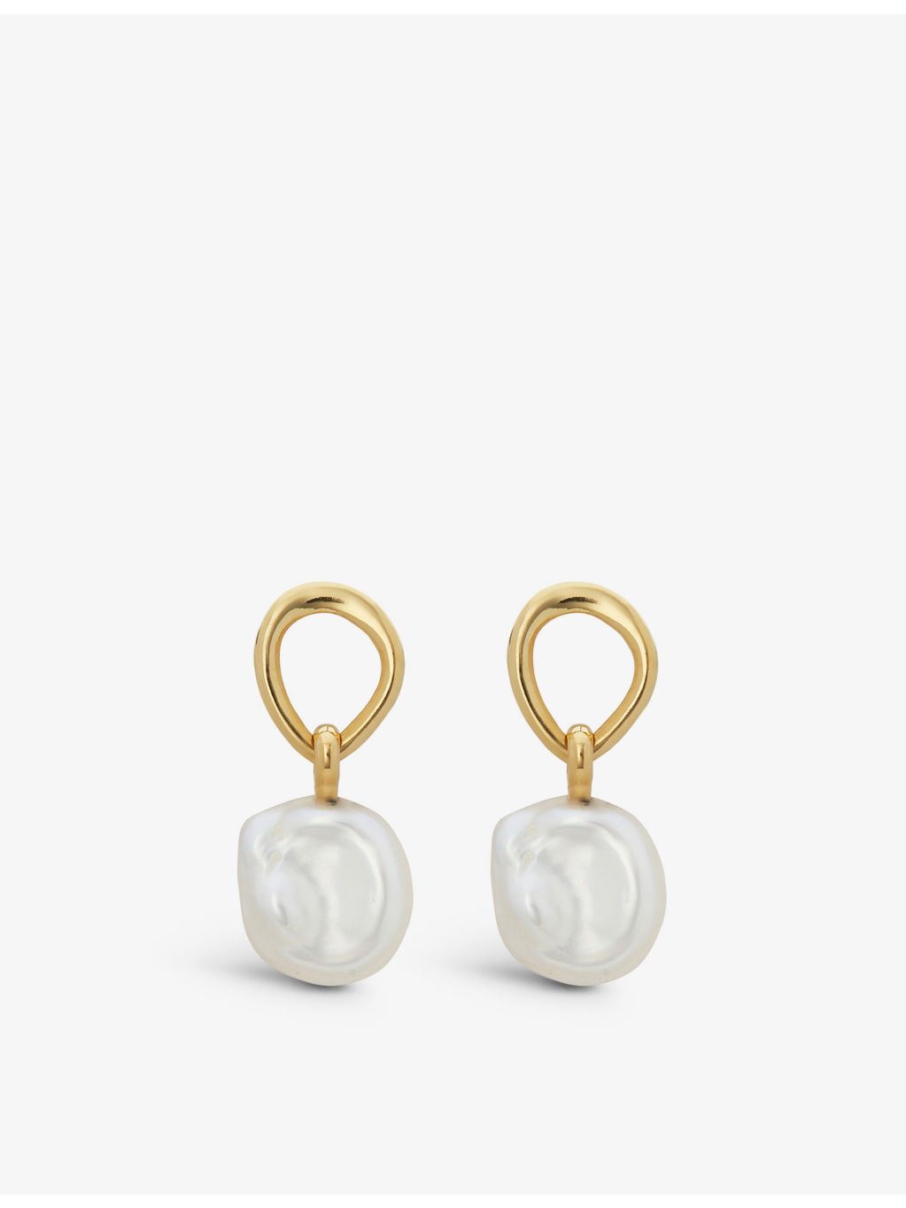 Monica Vinader Nura Keshi pearl drop earrings, imported from the UK