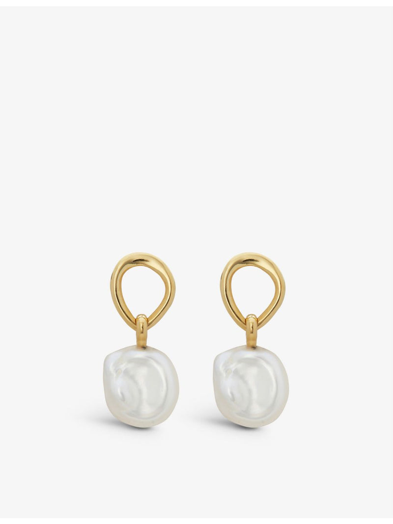 Monica Vinader Nura Keshi pearl drop earrings, imported from the UK