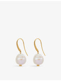 Monica Vinader pearl earrings gold-plated vermeil 16mm (British brand)