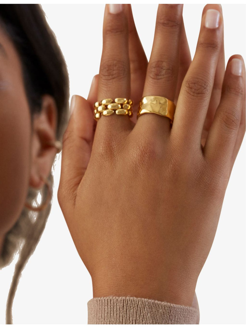 Monica Vinader Heirloom chain-style vermeil ring (British brand)