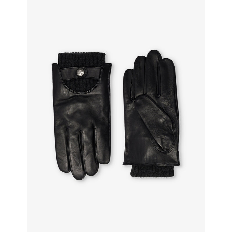 Touch leather touchscreen gloves - BLACK/CHARCOAL - M