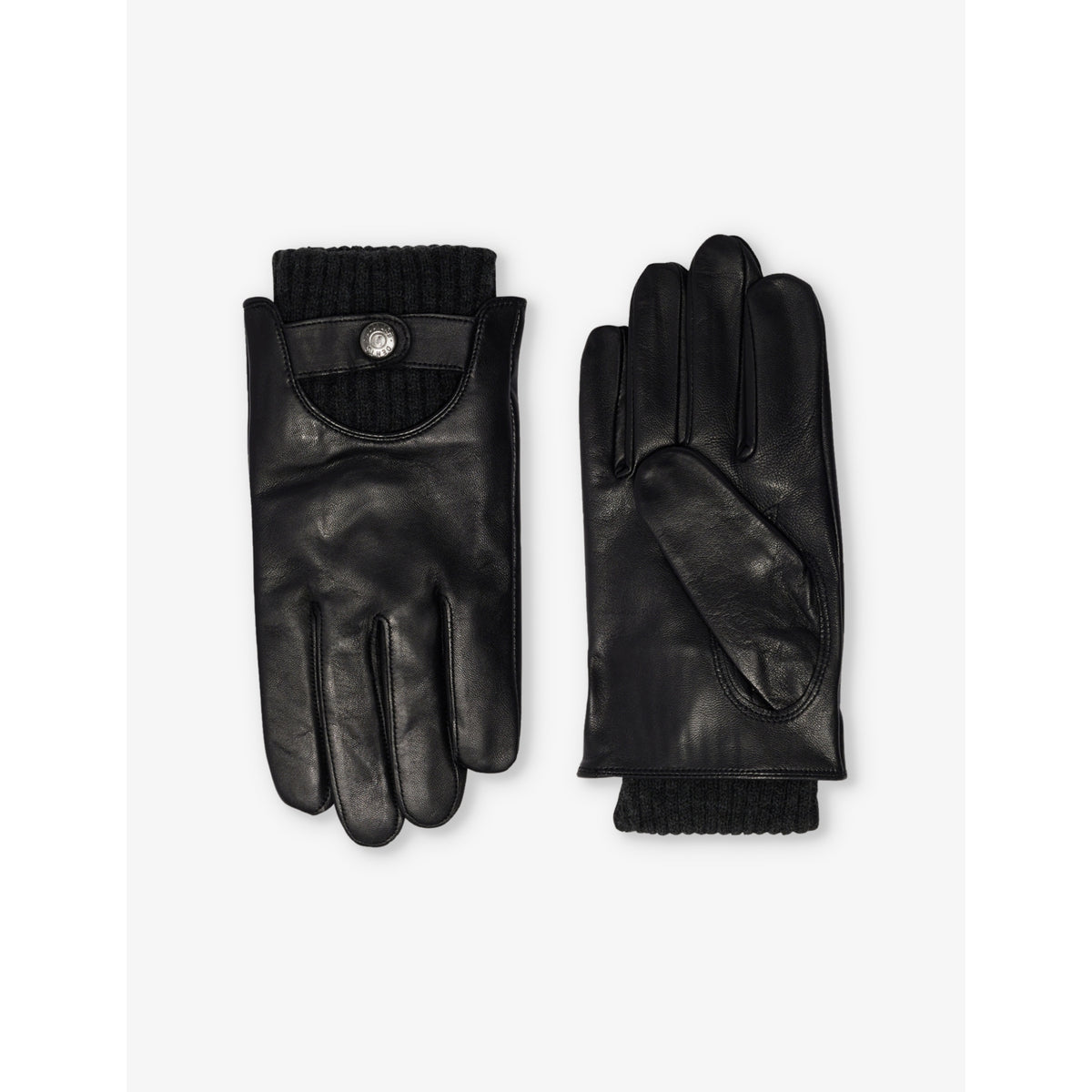 Touch leather touchscreen gloves - BLACK/CHARCOAL - M