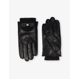 Touch leather touchscreen gloves - BLACK/CHARCOAL - M