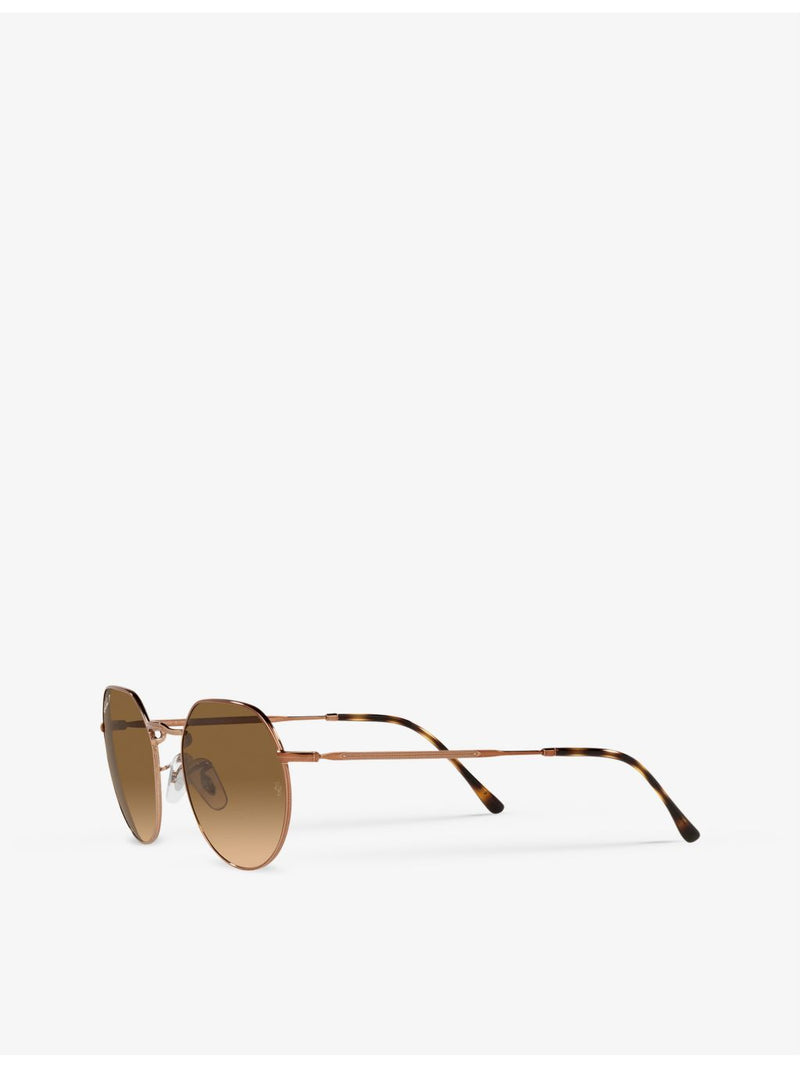 Ray-Ban RB3565 Jack hexagonal gold-tone metal sunglasses - British product