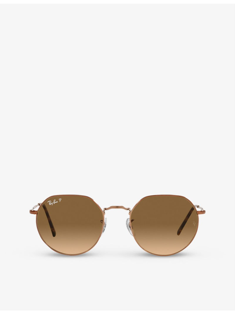 Ray-Ban RB3565 Jack hexagonal gold-tone metal sunglasses - British product