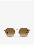 Ray-Ban RB3565 Jack hexagonal gold-tone metal sunglasses - British product