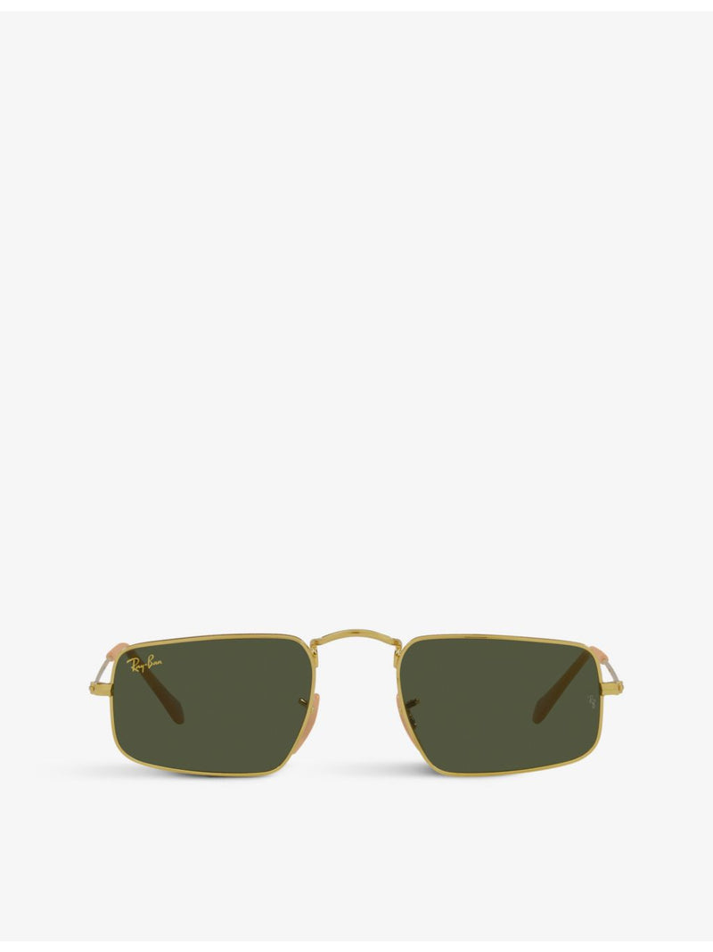 Ray-Ban RB3957 rectangular metal frame sunglasses, UK version