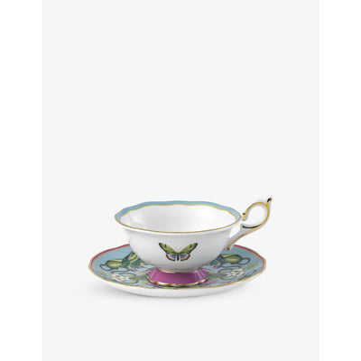 selfridges Wedgwood Menagerie Botanical Print Porcelain Teacup and Saucer Set 140ml- Buy online at McGrocer