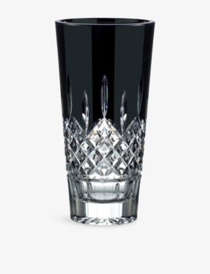 Waterford Lismore Black crystal vase 25cm, imported from the UK