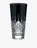 Waterford Lismore Black crystal vase 25cm, imported from the UK