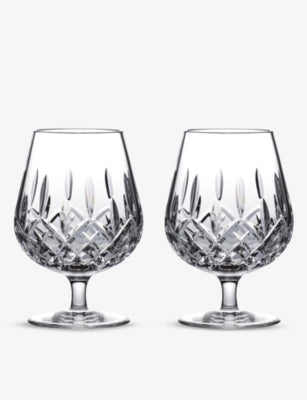 Waterford Lismore Brancy crystal glasses set of two 330ml, imported from the UK