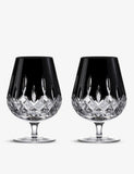 Waterford Lismore black crystal brandy glasses set of two (British brand)