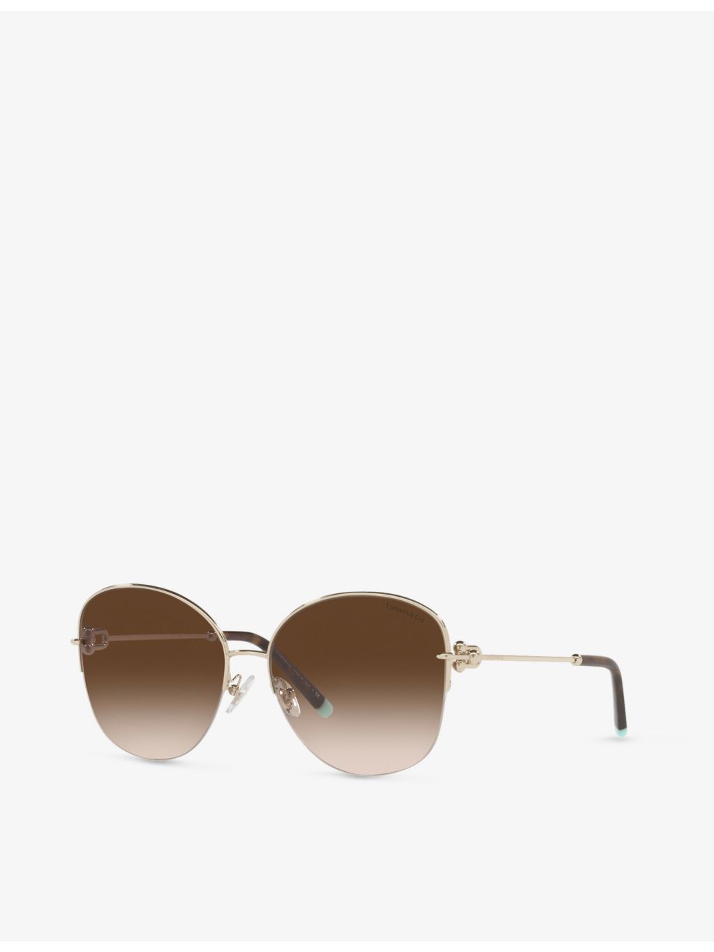 Tiffany TF3082 butterfly-frame sunglasses with gold hardware, imported from the UK