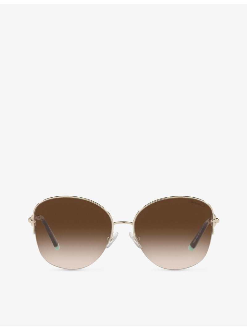 Tiffany TF3082 butterfly-frame sunglasses with gold hardware, imported from the UK