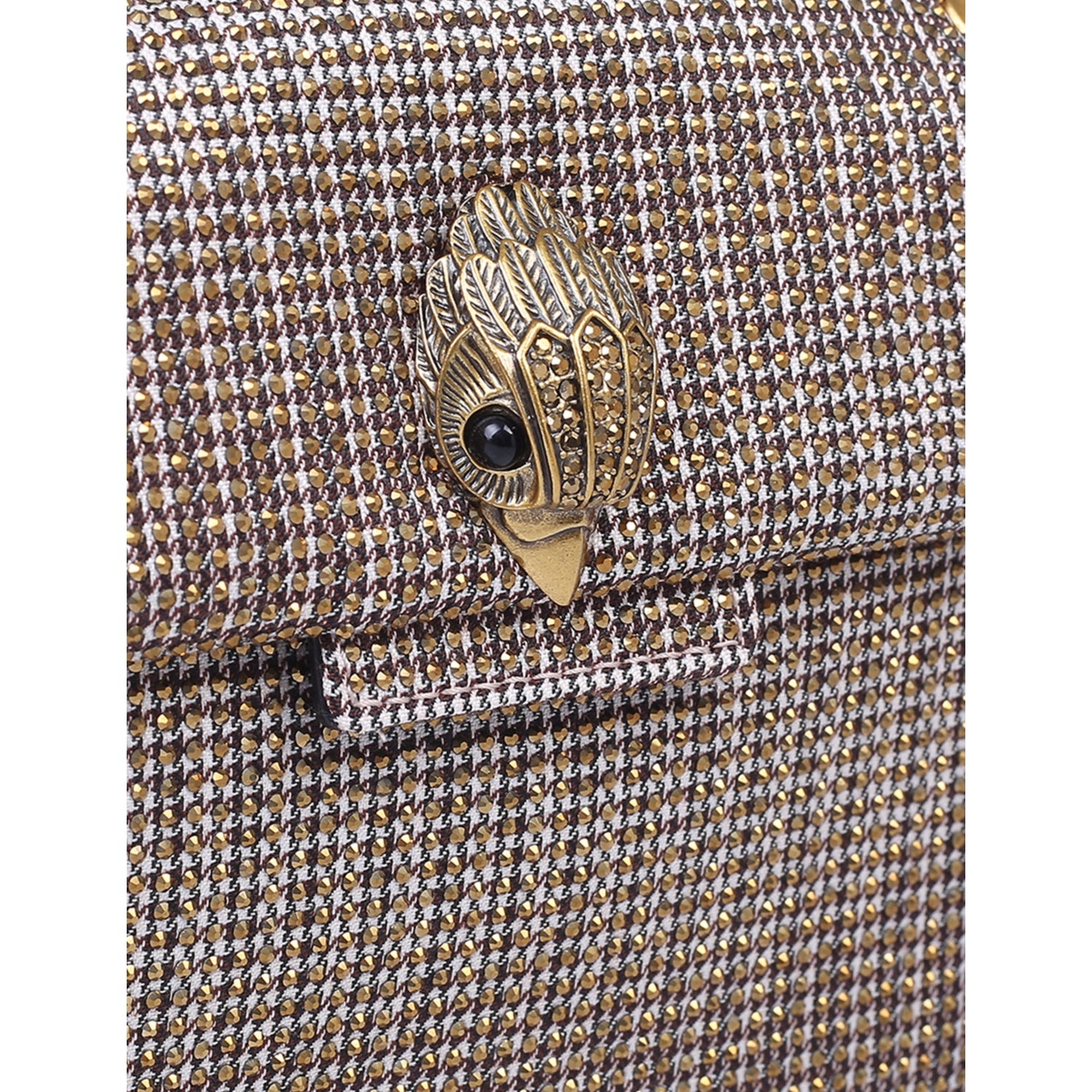 Kurt Geiger London woven cross-body bag houndstooth, imported from the UK