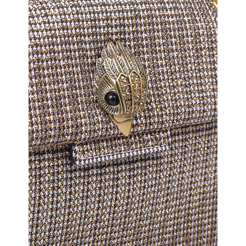 Kurt Geiger London woven cross-body bag houndstooth, imported from the UK